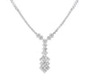 ESTATE 1.63CT DIAMOND 18K WHITE GOLD 3D CLASSIC MULTI SQUARE LARIAT FUN NECKLACE