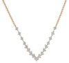 ESTATE 1.43CT DIAMOND 18KT ROSE GOLD 3D CLASSIC V SHAPE LOVE NECKLACE