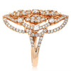 ESTATE LARGE 1.83CT DIAMOND 18KT ROSE GOLD 3D FLOWER OPEN FILIGREE OVAL RING