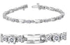 1.51CT DIAMOND 14KT WHITE GOLD 3D CLASSIC ROUND 3 STONE ETERNITY TENNIS BRACELET