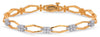 .38CT DIAMOND 14KT WHITE & ROSE GOLD SQUARE HEXAGON BY THE YARD TENNIS BRACELET