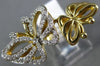 ESTATE LARGE .36CT DIAMOND 14K YELLOW GOLD 3D CLASSIC DOUBLE BUTTERFLY LOVE RING