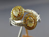 ESTATE .94CT WHITE & FANCY YELLOW DIAMOND 14KT 2 TONE GOLD ROUND OVAL LOVE RING