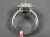 ESTATE LARGE 1.6CT DIAMOND & AAA EMERALD 18K TWO TONE GOLD HEART ENGAGEMENT RING
