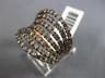 ESTATE WIDE 1.71CT WHITE & CHOCOLATE FANCY DIAMOND 14K ROSE GOLD MULTI ROW RING