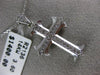 ESTATE .20CT DIAMOND 14KT WHITE GOLD 3D CLASSIC FILIGREE MILGRAIN CROSS PENDANT