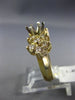 ESTATE LARGE 1.23CT DIAMOND 14K YELLOW GOLD V SHAPE SEMI MOUNT ENGAGEMENT RING