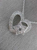ESTATE .28CT DIAMOND 18KT WHITE GOLD 3D CLASSIC OPEN HEART STAR FLOATING PENDANT