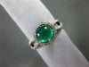 ESTATE 1.73CT DIAMOND & AAA CABOCHON GREEN AGATE 14KT WHITE GOLD ENGAGEMENT RING
