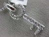 ESTATE LARGE .67CT DIAMOND 18KT WHITE GOLD KEY TO MY HEART PAVE FLOATING PENDANT