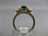 ESTATE 1.89CT DIAMOND & TOURMALINE 18K WHITE GOLD 3 STONE ENGAGEMENT RING #25289