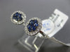 ESTATE .81CT DIAMOND & AAA SAPPHIRE 14KT WHITE GOLD 3D DOUBLE OVAL CLUSTER RING
