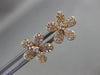 ESTATE .41CT ROUND DIAMOND 18KT ROSE GOLD 3D CLASSIC FLOWER LOVE STUD EARRINGS
