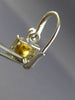 ESTATE LARGE 2.62CT WHITE & FANCY YELLOW DIAMOND 18K 2 TONE GOLD SQUARE EARRINGS