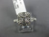 ESTATE WIDE .61CT ROUND & BAGUETTE DIAMOND 18K WHITE GOLD 3D CLUSTER SQUARE RING