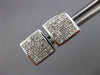 ESTATE 1.0CT DIAMOND 14KT WHITE GOLD 3D CLASSIC SQUARE PAVE STUD EARRINGS #19721