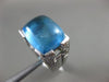 ESTATE LARGE 10.30CT DIAMOND & BLUE TOPAZ 14KT WHITE GOLD 3D TENSION FUN RING