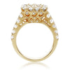 ESTATE 2.09CT ROUND CUT DIAMOND 14KT YELLOW GOLD SQUARE CLUSTER FLOWER LOVE RING