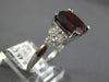 ESTATE LARGE 5.05CT DIAMOND & AAA GARNET 14KT WHITE GOLD SQUARE ENGAGEMENT RING
