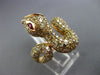 LARGE 3.13CT MULTI COLOR DIAMOND & AAA RUBY 18KT ROSE GOLD 3D FANCY SNAKE RING