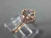 ESTATE .92CT DIAMOND & AAA MORGANITE 14K ROSE GOLD CLASSIC CUSHION FUN LOVE RING