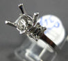 ESTATE .64CT DIAMOND 14KT WHITE GOLD 3D THREE STONE SEMI MOUNT ENGAGEMENT RING