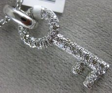 ESTATE LARGE .67CT DIAMOND 18KT WHITE GOLD KEY TO MY HEART PAVE FLOATING PENDANT