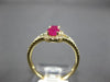 ESTATE WIDE 1.22CT DIAMOND & AAA RUBY 14KT YELLOW GOLD 3D DOUBLE HALO LOVE RING