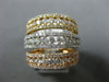 ESTATE EXTRA LARGE 2.62CT DIAMOND 18KT TRI COLOR GOLD MULTI ROW ANNIVERSARY RING