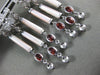 LARGE 1.60CT DIAMOND & GARNET & MOTHER OF PEARL 14KT WHITE GOLD HANGING EARRINGS
