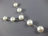 ESTATE LARGE .06CT DIAMOND & AAA PEARL 14KT WHITE GOLD CLASSIC LARIAT NECKLACE