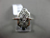 ANTIQUE WIDE .06CT ROUND DIAMOND 14KT WHITE GOLD 3D OPEN FILIGREE OCTAGON RING