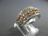 WIDE 1.0CT DIAMOND 14K WHITE & ROSE GOLD FILIGREE SEMI ETERNITY ANNIVERSARY RING