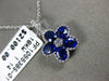 ESTATE 1.68CT DIAMOND & AAA SAPPHIRE 18KT WHITE GOLD 3D FLOWER FILIGREE PENDANT
