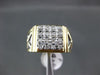 ESTATE WIDE .42CT DIAMOND 14KT WHITE & YELLOW GOLD 3D X SQUARE ETOILE MENS RING