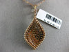 ESTATE EXTRA LARGE 2.20CT MULTI COLOR DIAMOND 18K ROSE GOLD 3D TEAR DROP PENDANT