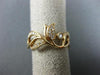 ESTATE WIDE .21CT DIAMOND 18K ROSE GOLD 3D FILIGREE LEAF ROSE FLOWER ETOILE RING