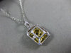 ESTATE .91CT WHITE & FANCY YELLOW DIAMOND 18KT TWO TONE GOLD 3D CLUSTER PENDANT