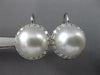 LARGE 1.1CT DIAMOND & AAA SOUTH SEA PEARL 18K WHITE GOLD FLOWER HANGING EARRINGS
