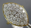 ESTATE LARGE 1.50CT DIAMOND 14KT YELLOW GOLD 3D MARQUISE SHAPE ANNIVERSARY RING