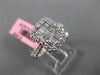 ESTATE 1.09CT ROUND BAGUETTE DIAMOND 18KT WHITE GOLD RECTANGULAR ENGAGEMENT RING