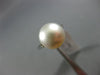 ANTIQUE LARGE .10CT DIAMOND & AAA SOUTH SEA PEARL PLATINUM 3D ENGAGEMENT RING