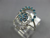 ESTATE .75CT WHITE & BLUE DIAMOND 14KT WHITE GOLD 3D FLOWER LOVE KNOT FUN RING
