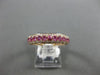 ESTATE .96CT DIAMOND & AAA PINK SAPPHIRE 14K ROSE GOLD 3D 3 ROW ANNIVERSARY RING
