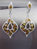 ESTATE LARGE 4.64CTW FANCY COLOR DIAMOND 18KT TWO TONE GOLD FILIGREE EARRINGS