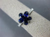 ESTATE 1.45CT DIAMOND & AAA SAPPHIRE 18K WHITE GOLD 3D FLOWER FILIGREE LOVE RING