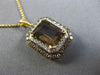 LARGE 2.82CT WHITE & CHOCOLATE FANCY DIAMOND & SMOKY TOPAZ 2 TONE GOLD PENDANT