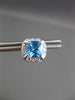 ESTATE 2.87CT DIAMOND & AAA BLUE TOPAZ 14KT WHITE GOLD SQUARE HALO STUD EARRINGS