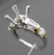 ESTATE .70CT DIAMOND 14KT WHITE GOLD BAGUETTE SEMI MOUNT ENGAGEMENT RING #9848