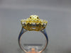 ESTATE LARGE 1.69CT WHITE & FANCY YELLOW DIAMOND 18K 2 TONE GOLD ENGAGEMENT RING